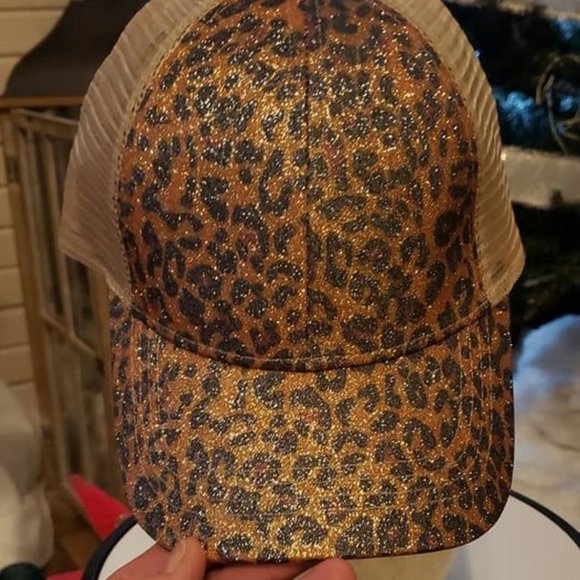 C.C  Glittery Leopard print  Trucker Cap - Picture 3 of 3